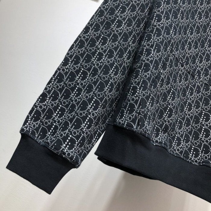D*or oversized hooded sweatshirt with D*or oblique motif navy blue