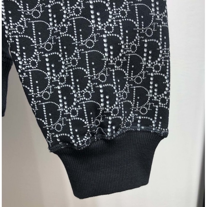 D*or oversized hooded sweatshirt with D*or oblique motif navy blue