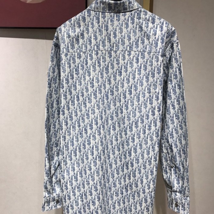 D*or oblique overshirt blue denim