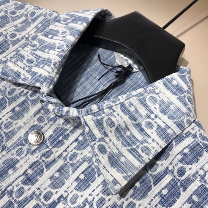 D*or oblique overshirt blue denim