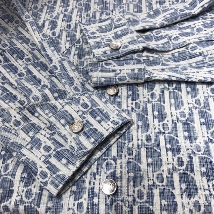 D*or oblique overshirt blue denim