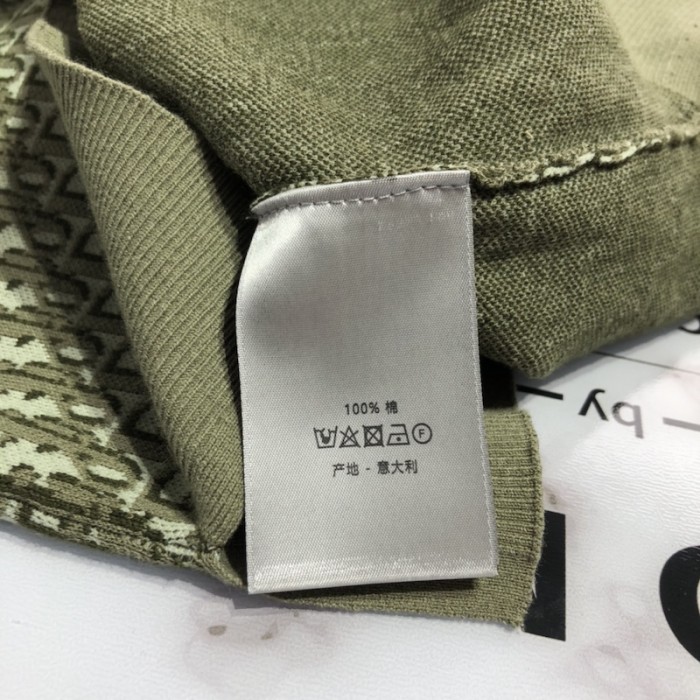 D*or oblique polo shirt khaki cotton jacquard