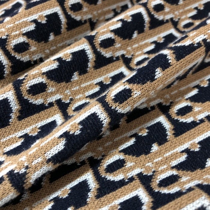 D*or oblique polo shirt blue cotton jacquard