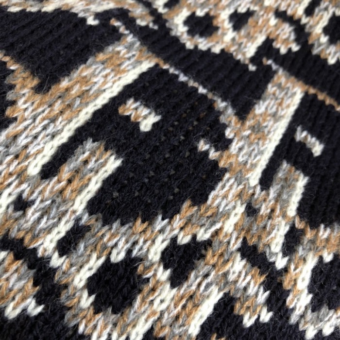 D*or oblique sweater navy blue wool jacquard