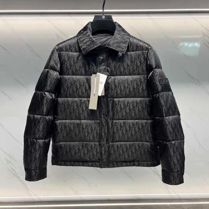 D*or oblique quilted jacket black technical jacquard