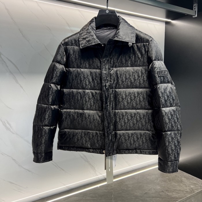 D*or oblique quilted jacket black technical jacquard