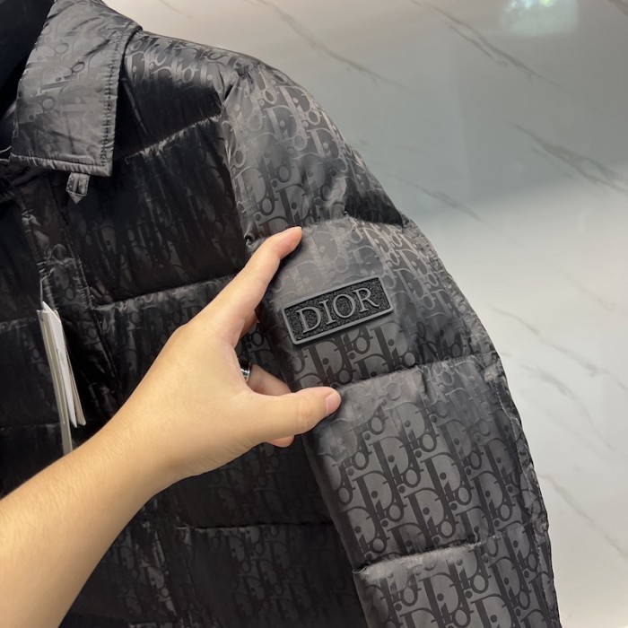 D*or oblique quilted jacket black technical jacquard