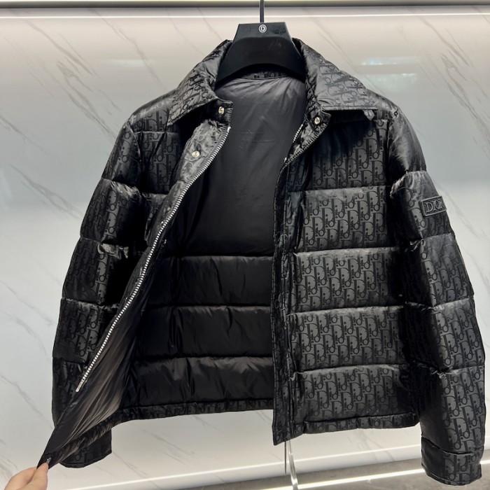 D*or oblique quilted jacket black technical jacquard
