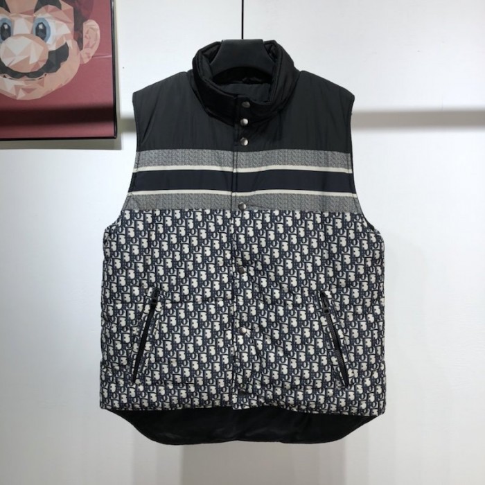 D*or oblique sleeveless down reversible vest