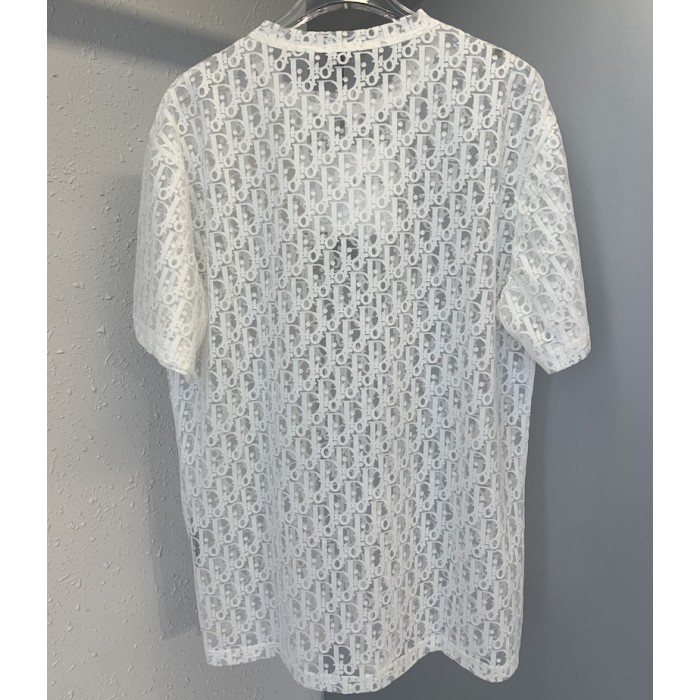 D*or oblique t shirt white technical jersey