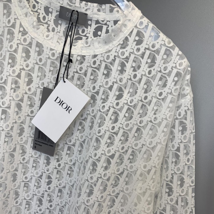 D*or oblique t shirt white technical jersey