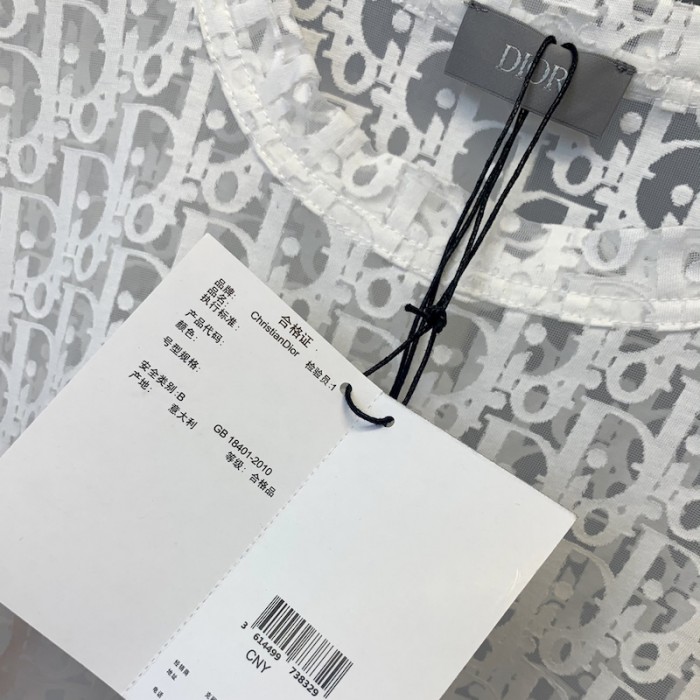 D*or oblique t shirt white technical jersey