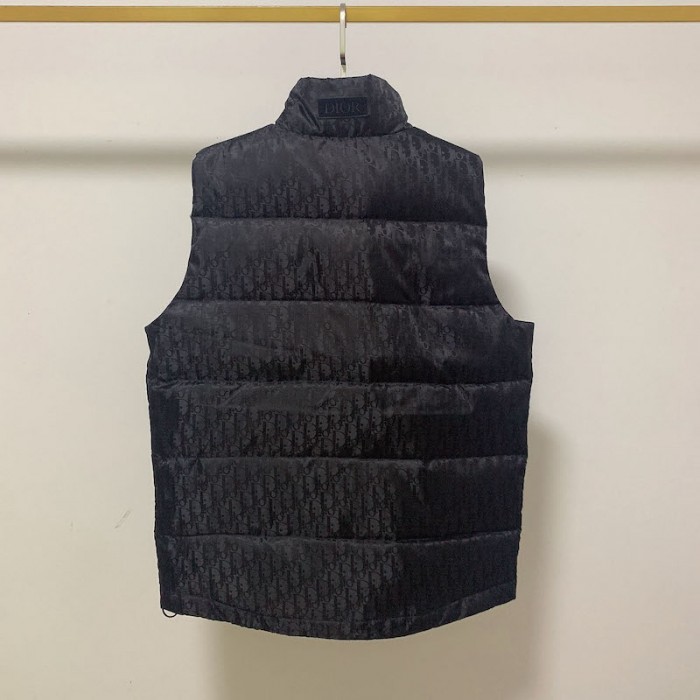 D*or oblique sleeveless down jacket vest black
