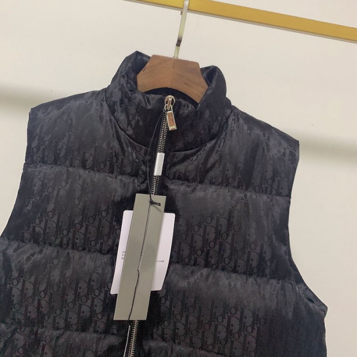 D*or oblique sleeveless down jacket vest black