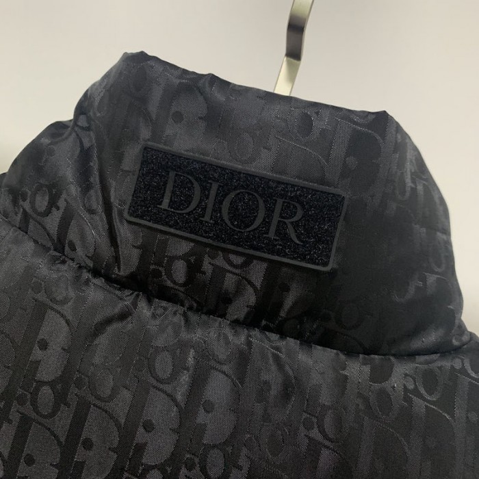 D*or oblique sleeveless down jacket vest black
