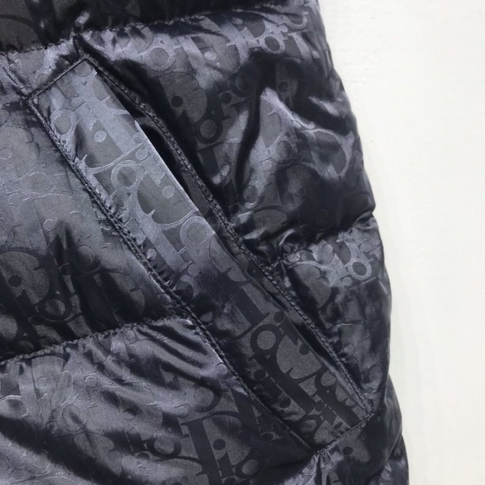 D*or oblique sleeveless down jacket vest navy blue