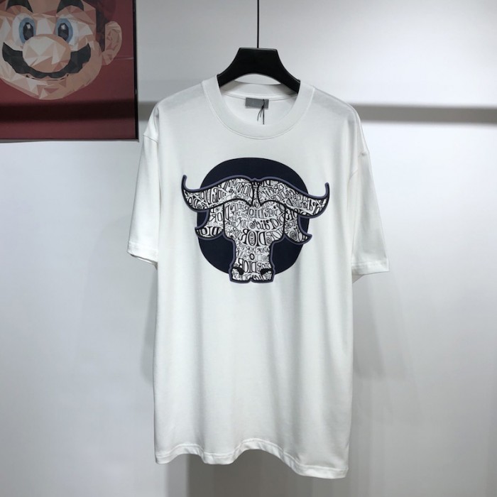 D*or oversized D*or and shawn t shirt white technical cotton
