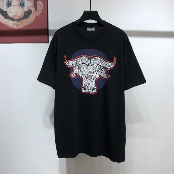 D*or oversized D*or and shawn t shirt black technical cotton