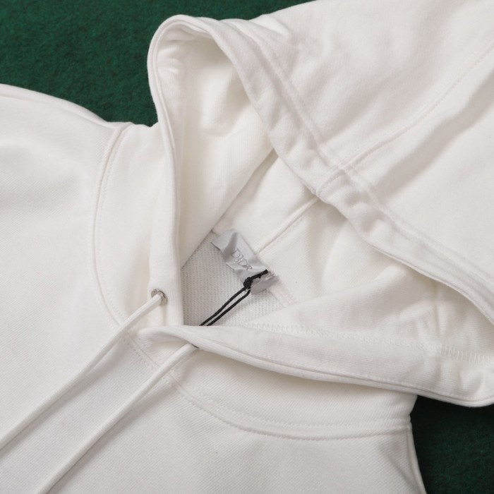 D*or oversized D*or flowers hoodies cotton white