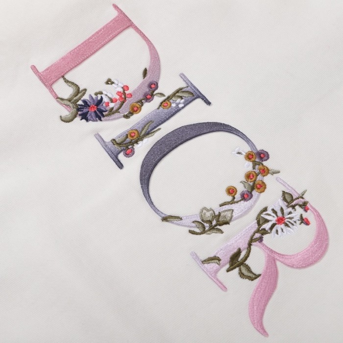 D*or oversized D*or flowers hoodies cotton white