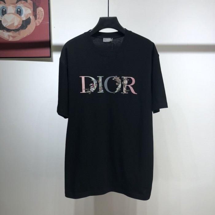 D*or oversized D*or flowers t shirt cotton black