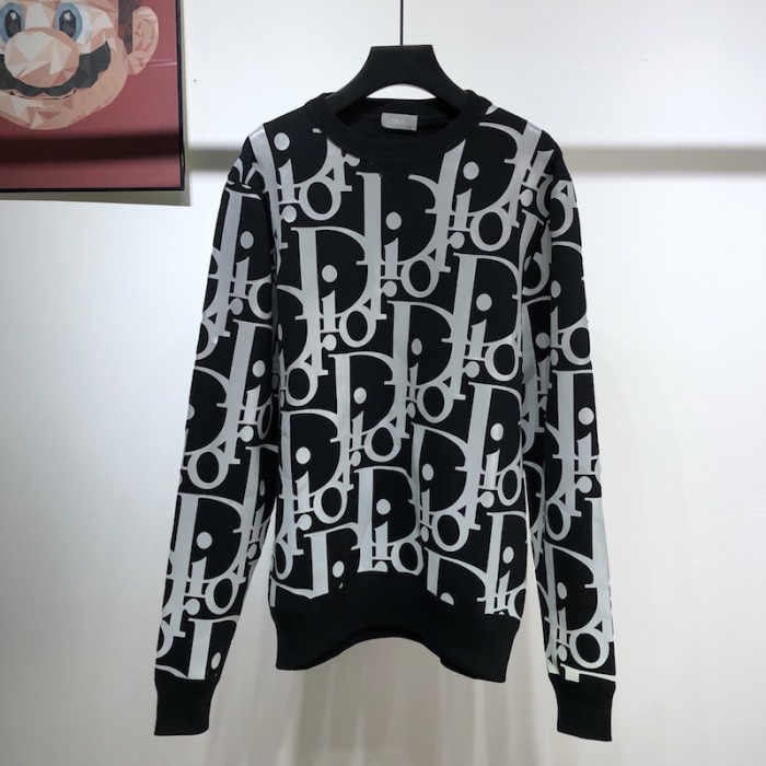 D*or oversized reflective D*or oblique sweater wool jersey black