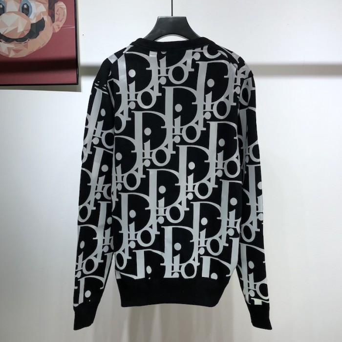 D*or oversized reflective D*or oblique sweater wool jersey black