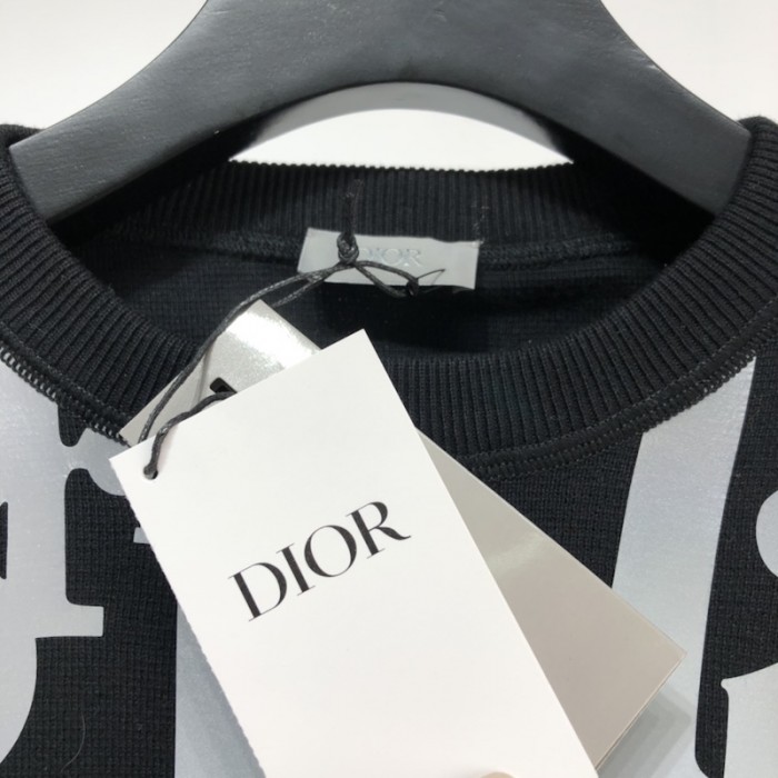 D*or oversized reflective D*or oblique sweater wool jersey black