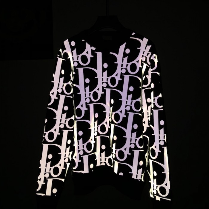 D*or oversized reflective D*or oblique sweater wool jersey black