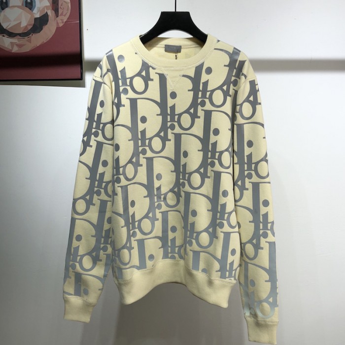 D*or oversized reflective D*or oblique sweater wool jersey cream