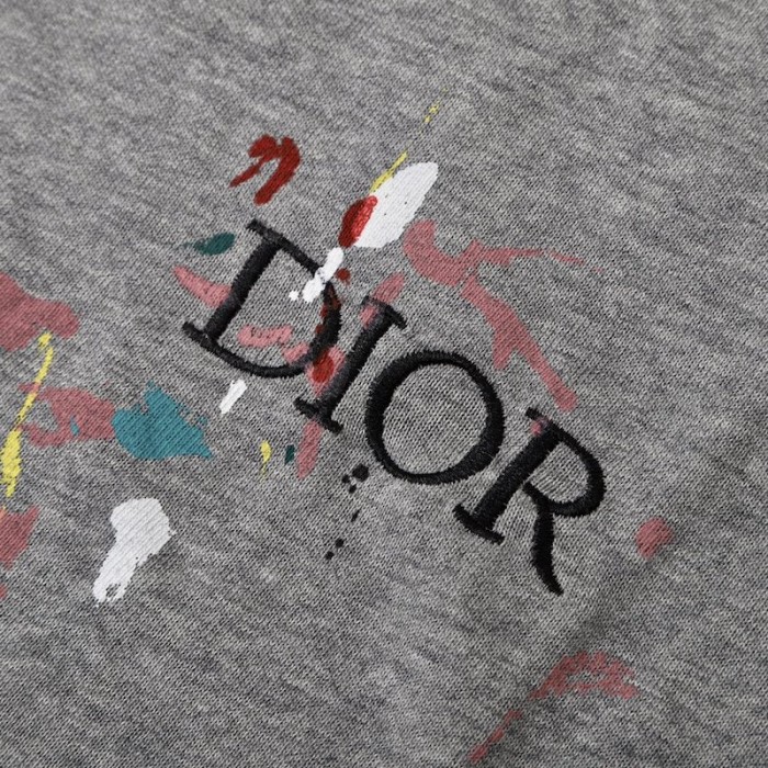 D*or oversized D*or tshirt with paint print gray