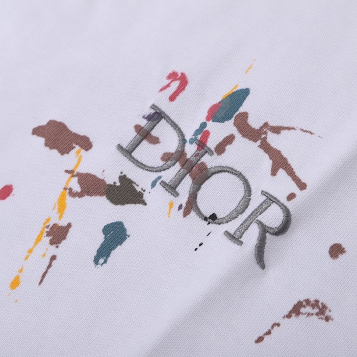 D*or oversized D*or tshirt with paint print white