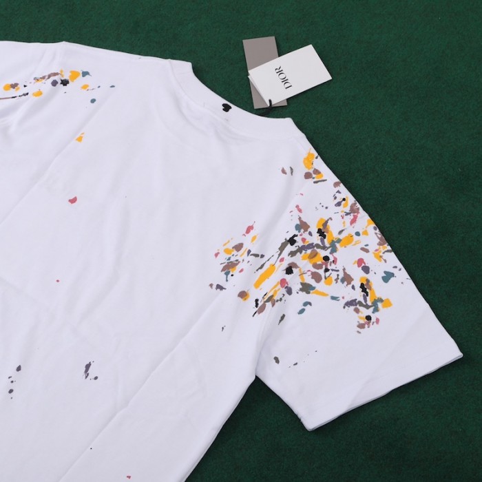 D*or oversized D*or tshirt with paint print white
