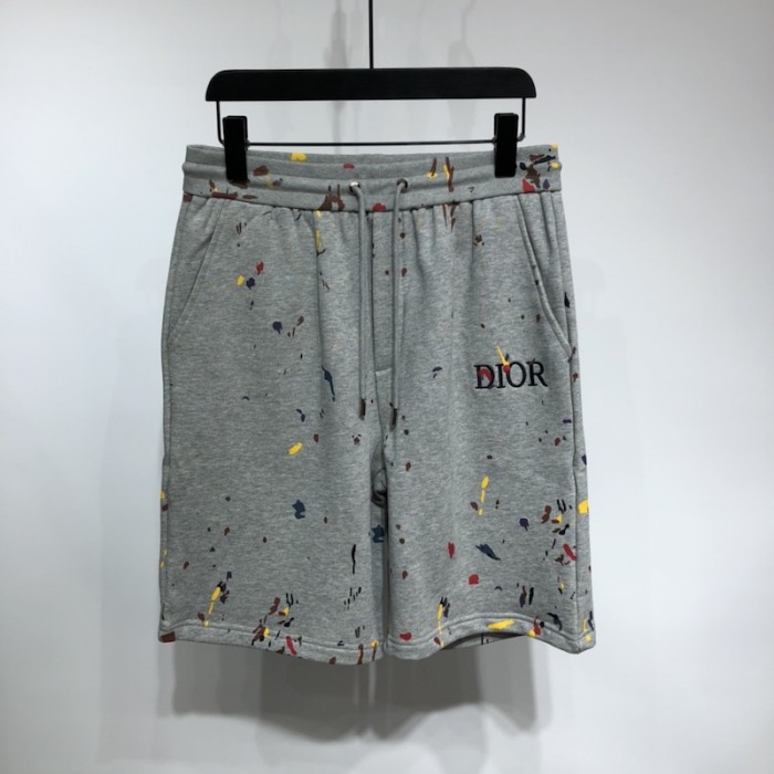 D*or paint print short gray