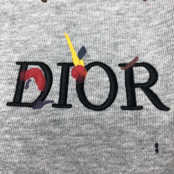D*or paint print short gray
