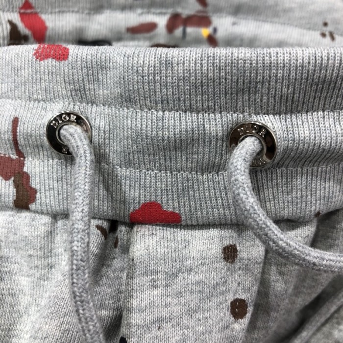 D*or paint print short gray