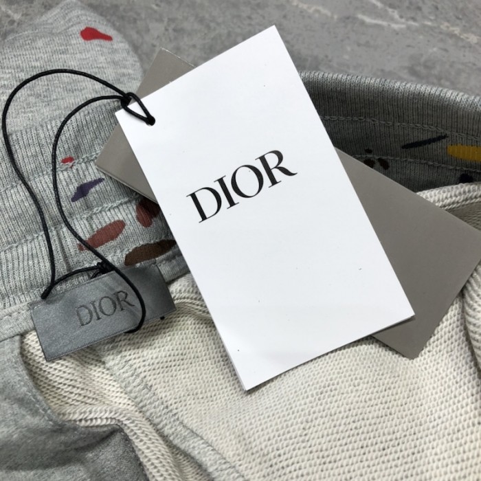 D*or paint print short gray