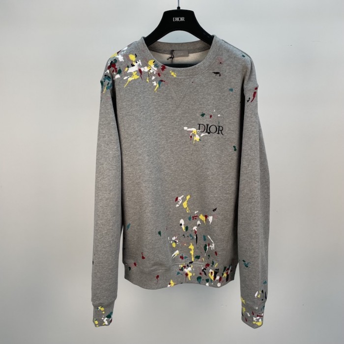 D*or paint print sweatshirt gray