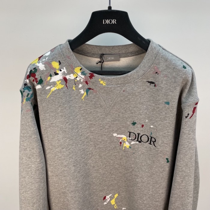 D*or paint print sweatshirt gray