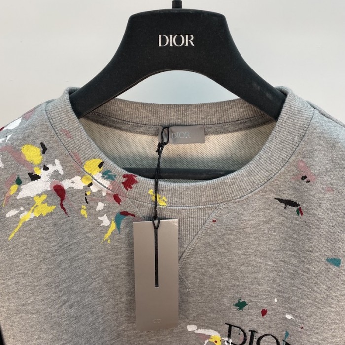 D*or paint print sweatshirt gray