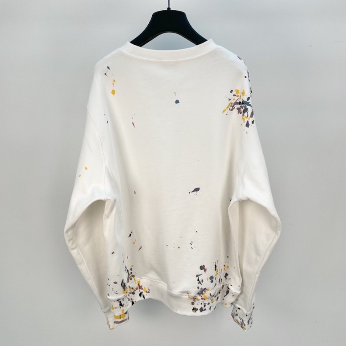 D*or paint print sweatshirt white