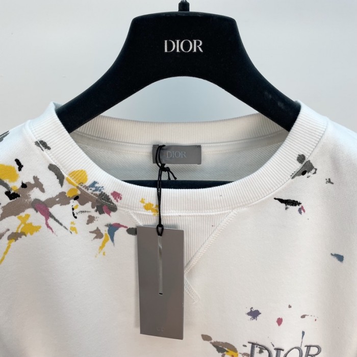 D*or paint print sweatshirt white