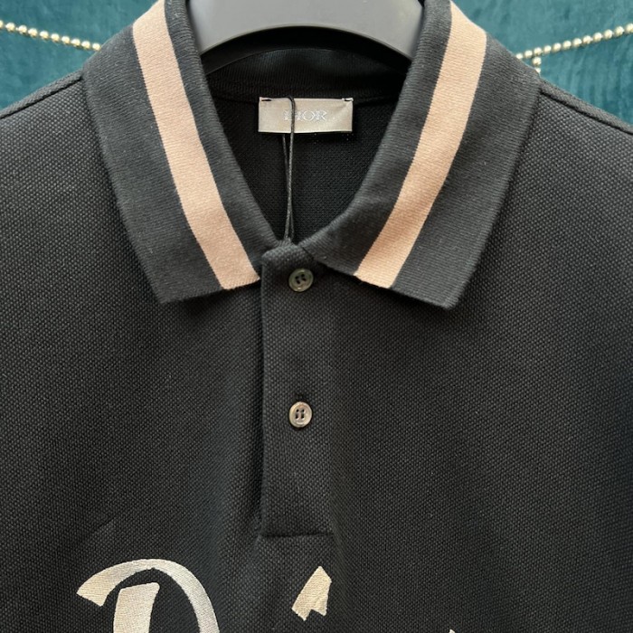 D*or relaxed-fit polo shirt cotton black