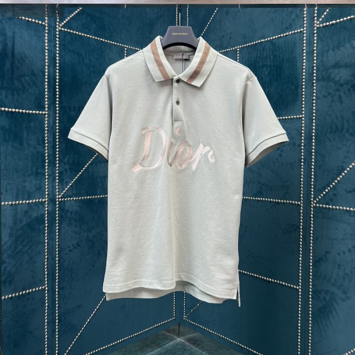 D*or relaxed-fit polo shirt cotton blue