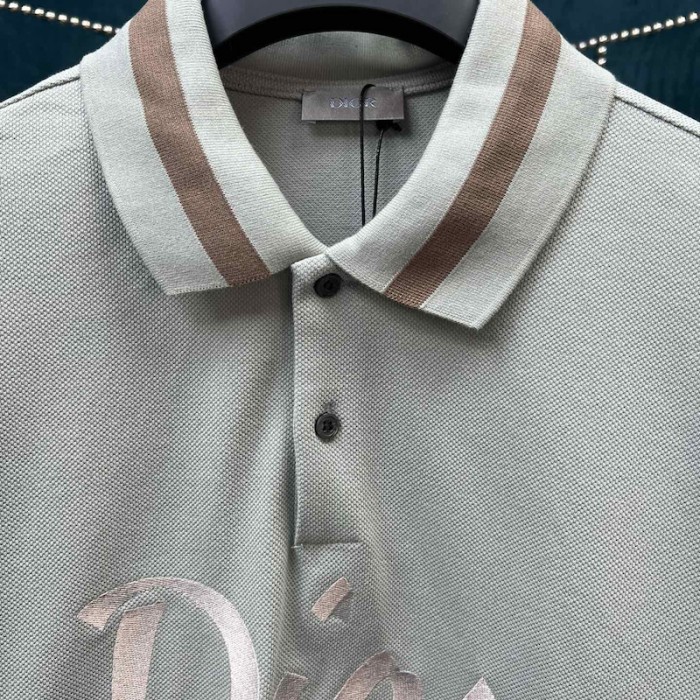D*or relaxed-fit polo shirt cotton blue
