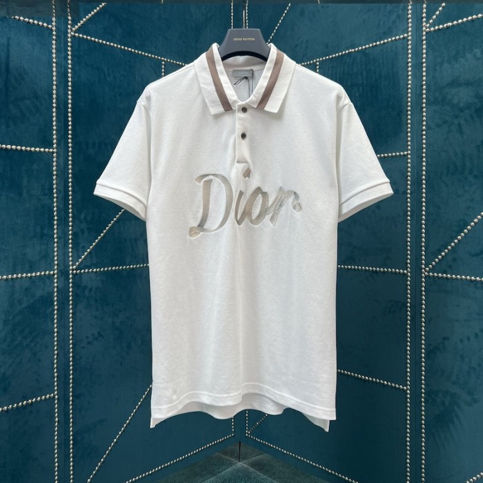 D*or relaxed-fit polo shirt cotton white