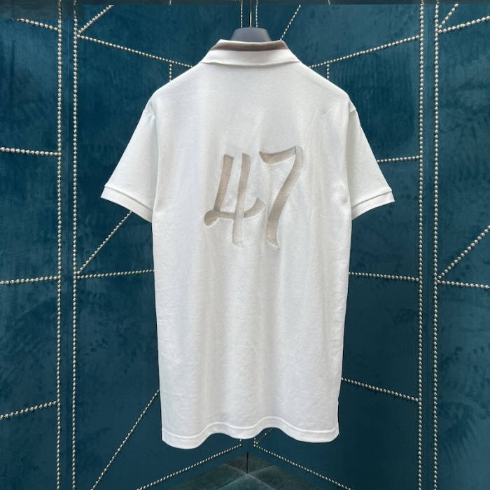 D*or relaxed-fit polo shirt cotton white