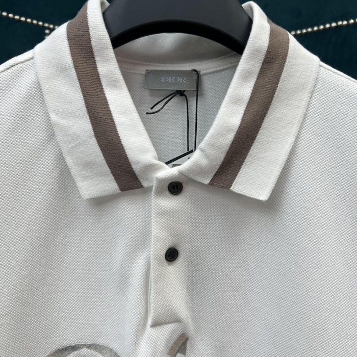 D*or relaxed-fit polo shirt cotton white