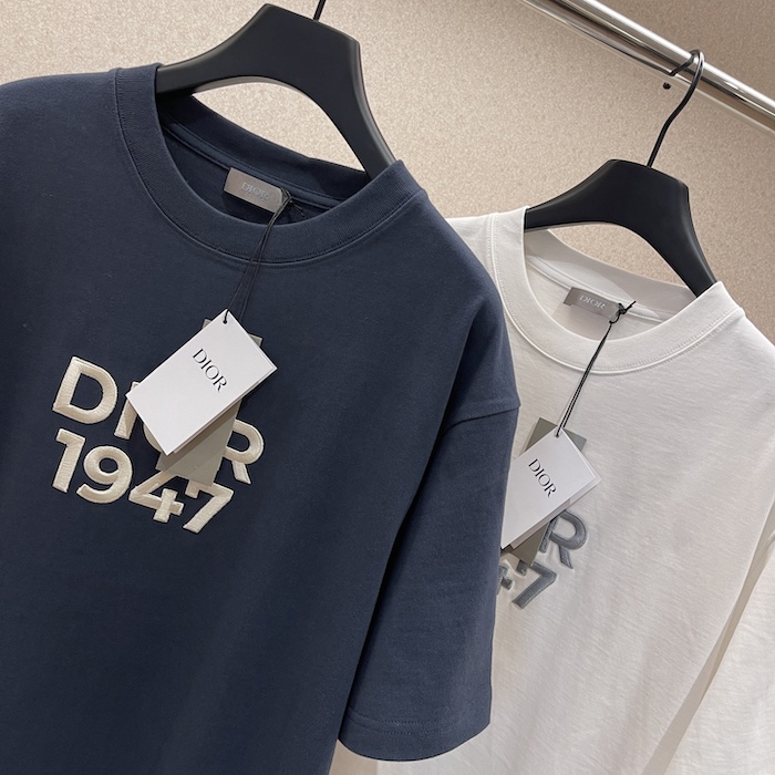 D*or relaxed-fit t-shirt navy blue cotton jersey