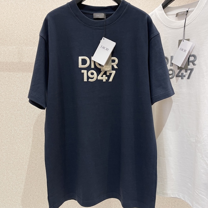D*or relaxed-fit t-shirt navy blue cotton jersey